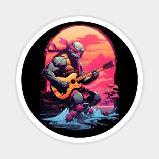 ninja turtle with a guitar Magnet